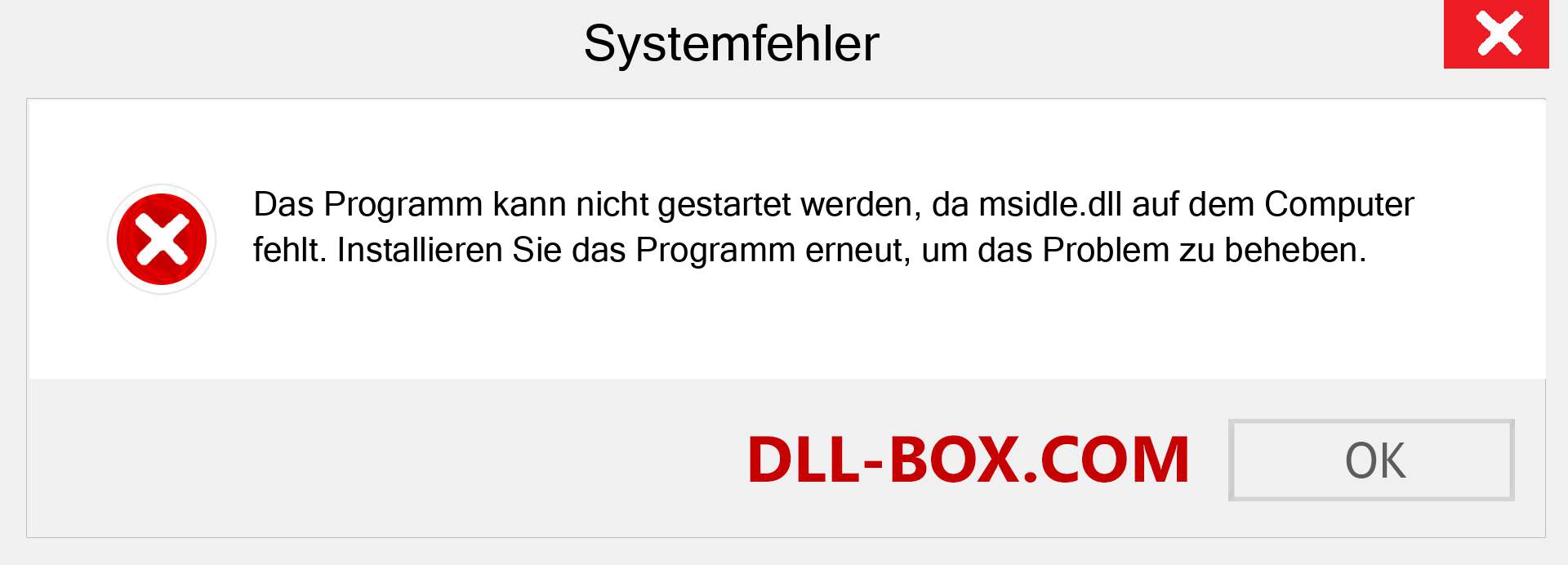 msidle.dll-Datei fehlt?. Download für Windows 7, 8, 10 - Fix msidle dll Missing Error unter Windows, Fotos, Bildern