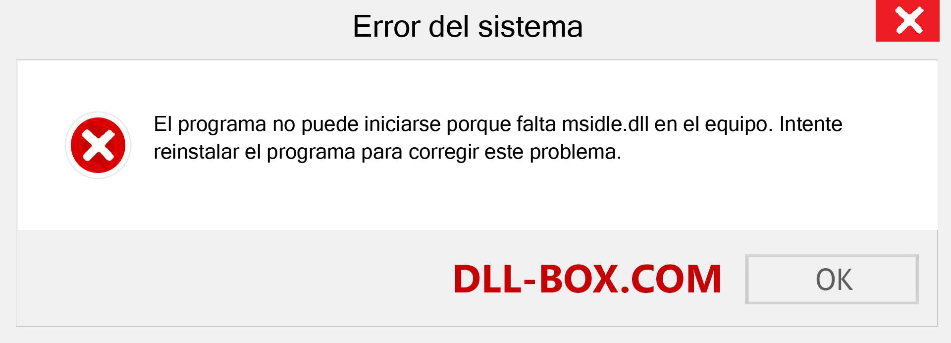 ¿Falta el archivo msidle.dll ?. Descargar para Windows 7, 8, 10 - Corregir msidle dll Missing Error en Windows, fotos, imágenes